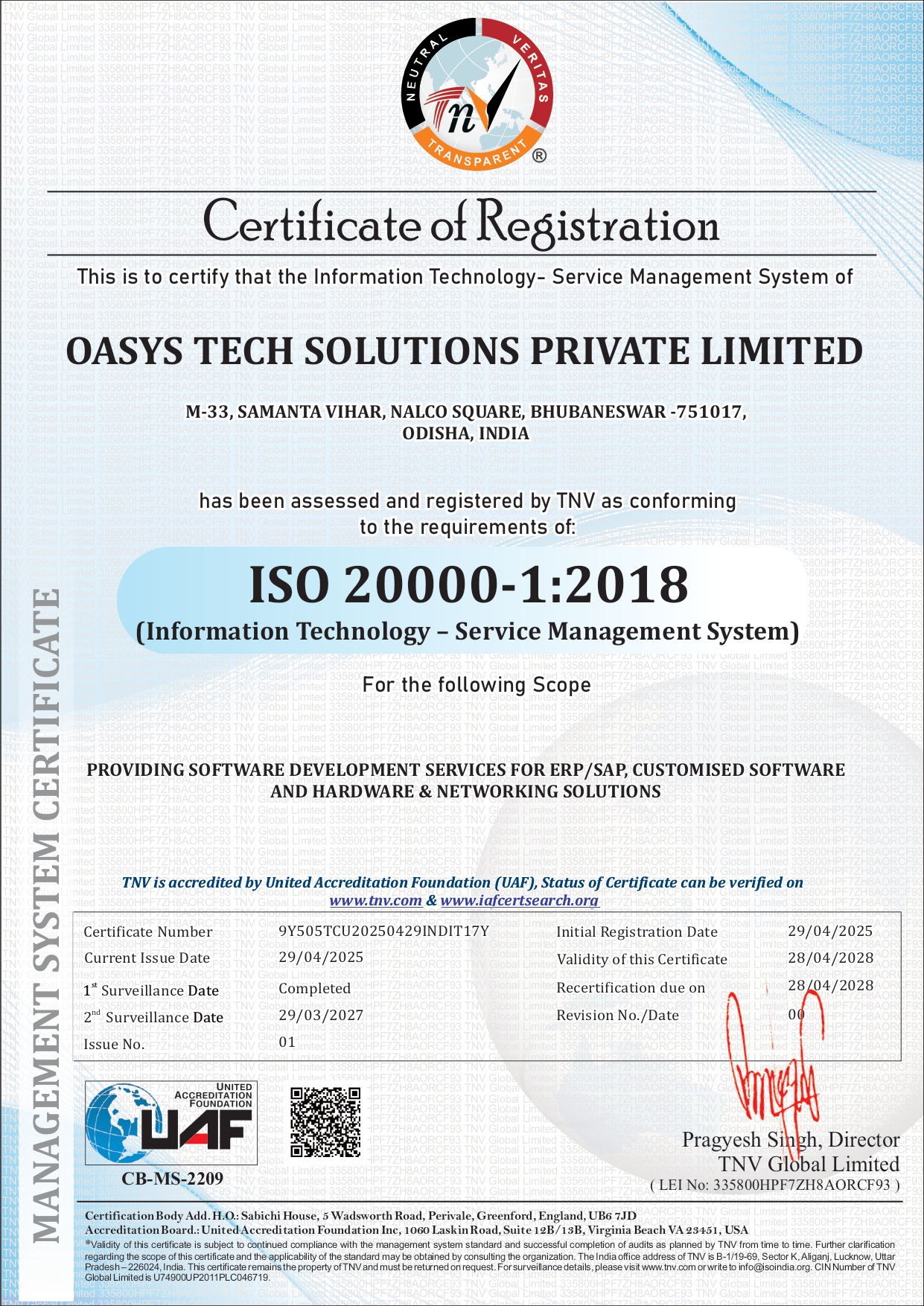 ISO 20000-1:2018 - IT Service Management